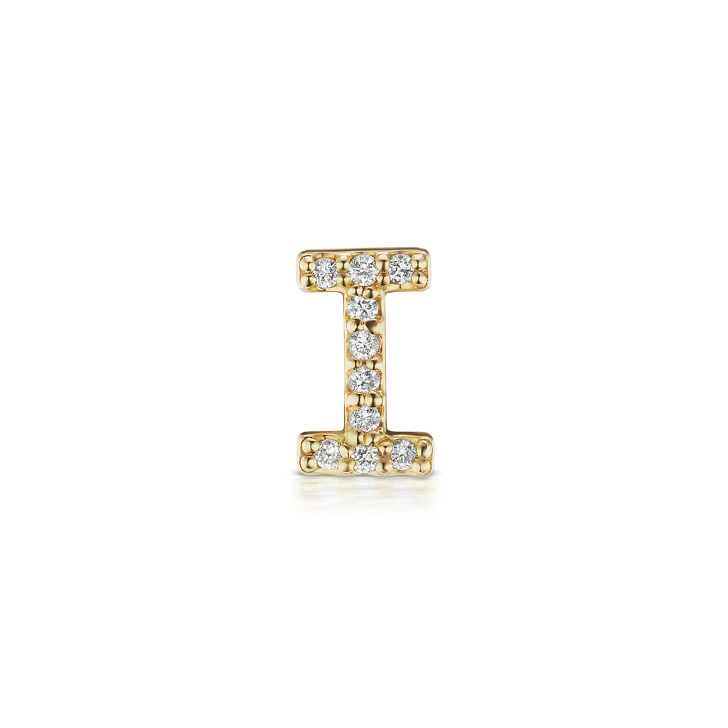The Gold Diamond Initial Earring (Single)
