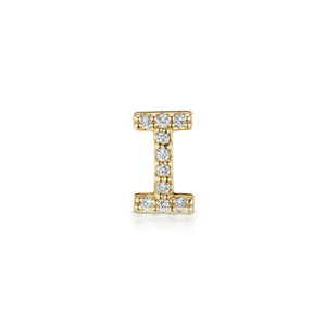 The Gold Diamond Initial Earring (Single)