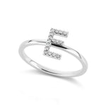 The White Gold Diamond Initial Ring