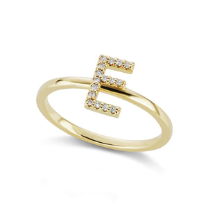 The Yellow Gold Diamond Initial Ring