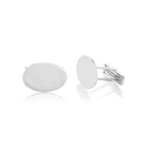 The Silver Oval Cufflinks