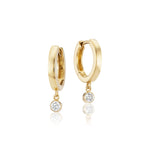 The Diamond Dangle Huggie Hoop