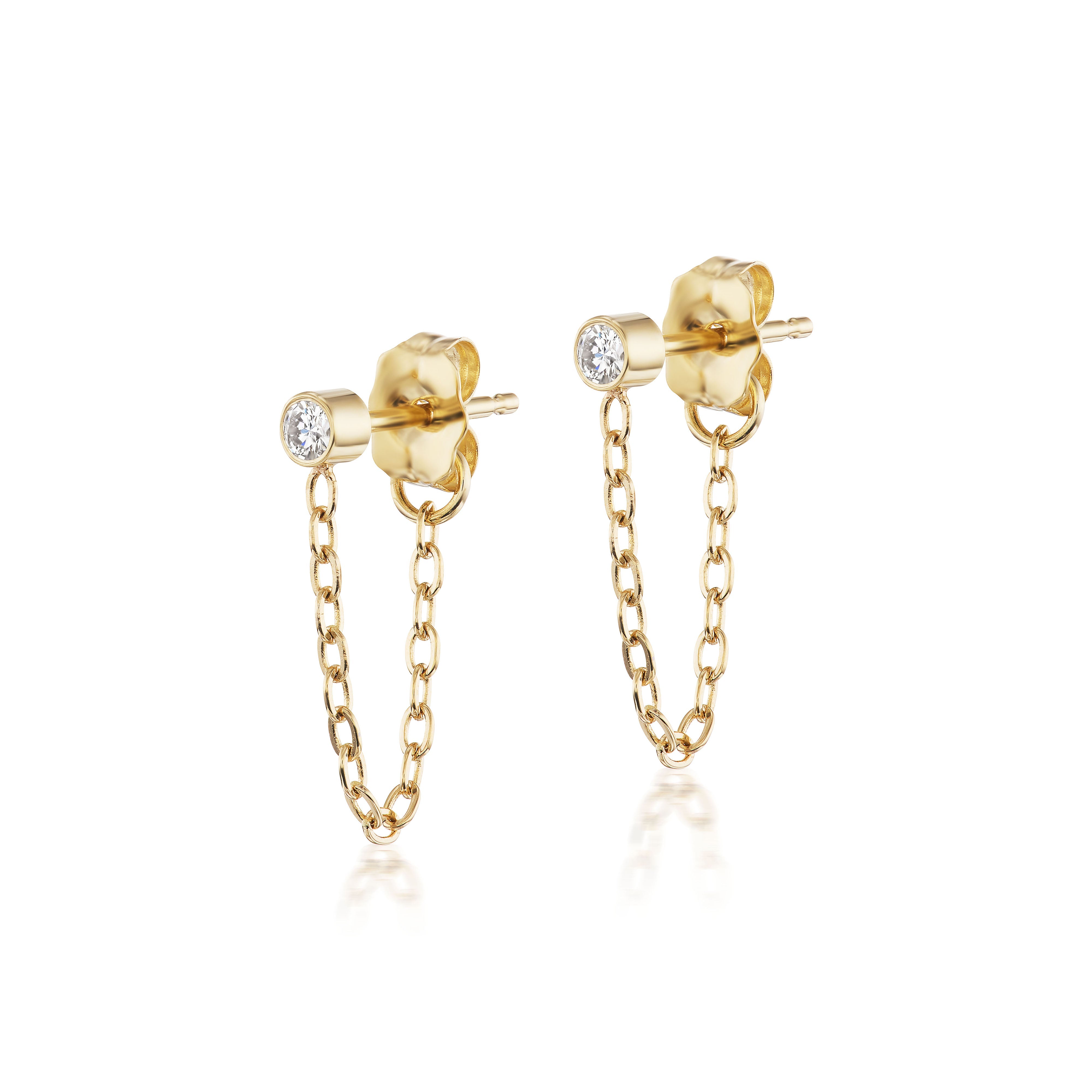 The Diamond Chain Hugger Earrings