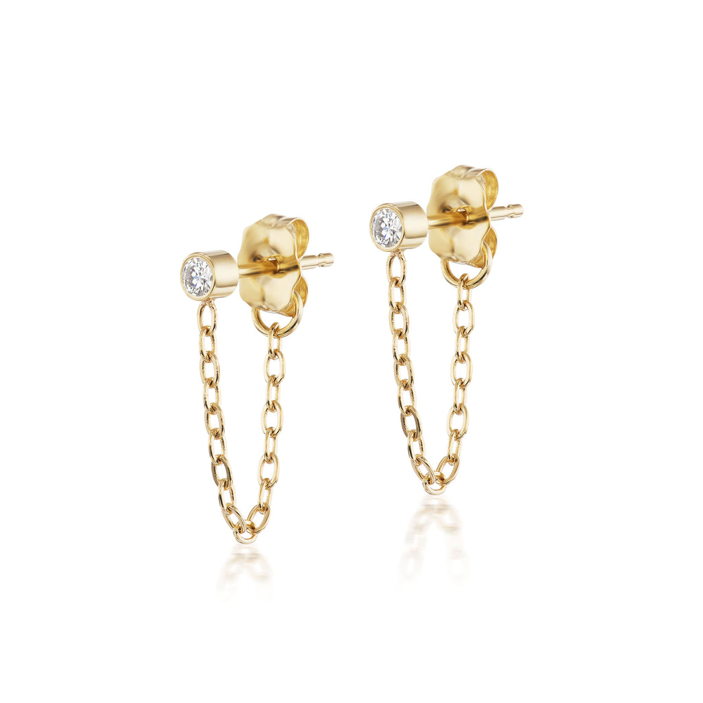 The Diamond Chain Hugger Earrings