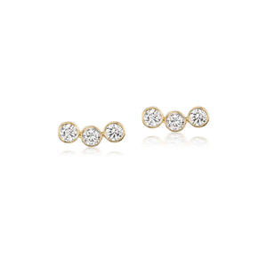 Triple Diamond Confetti Stud Earrings