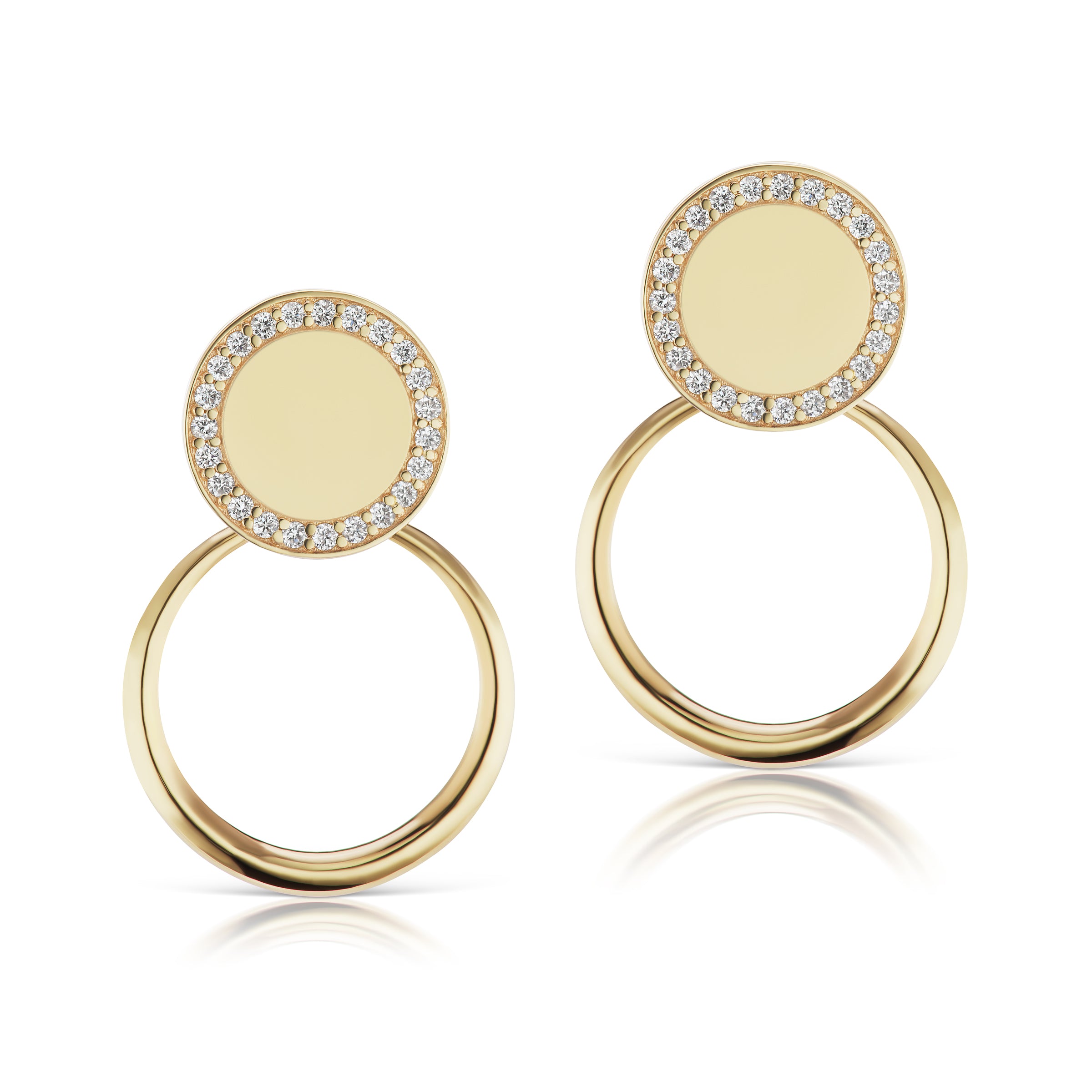 The Gold Petite Pave Doorknocker Earrings
