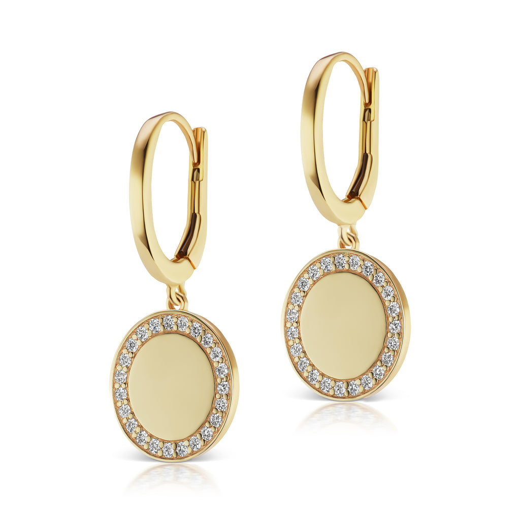 The Gold Signature Pave Earring