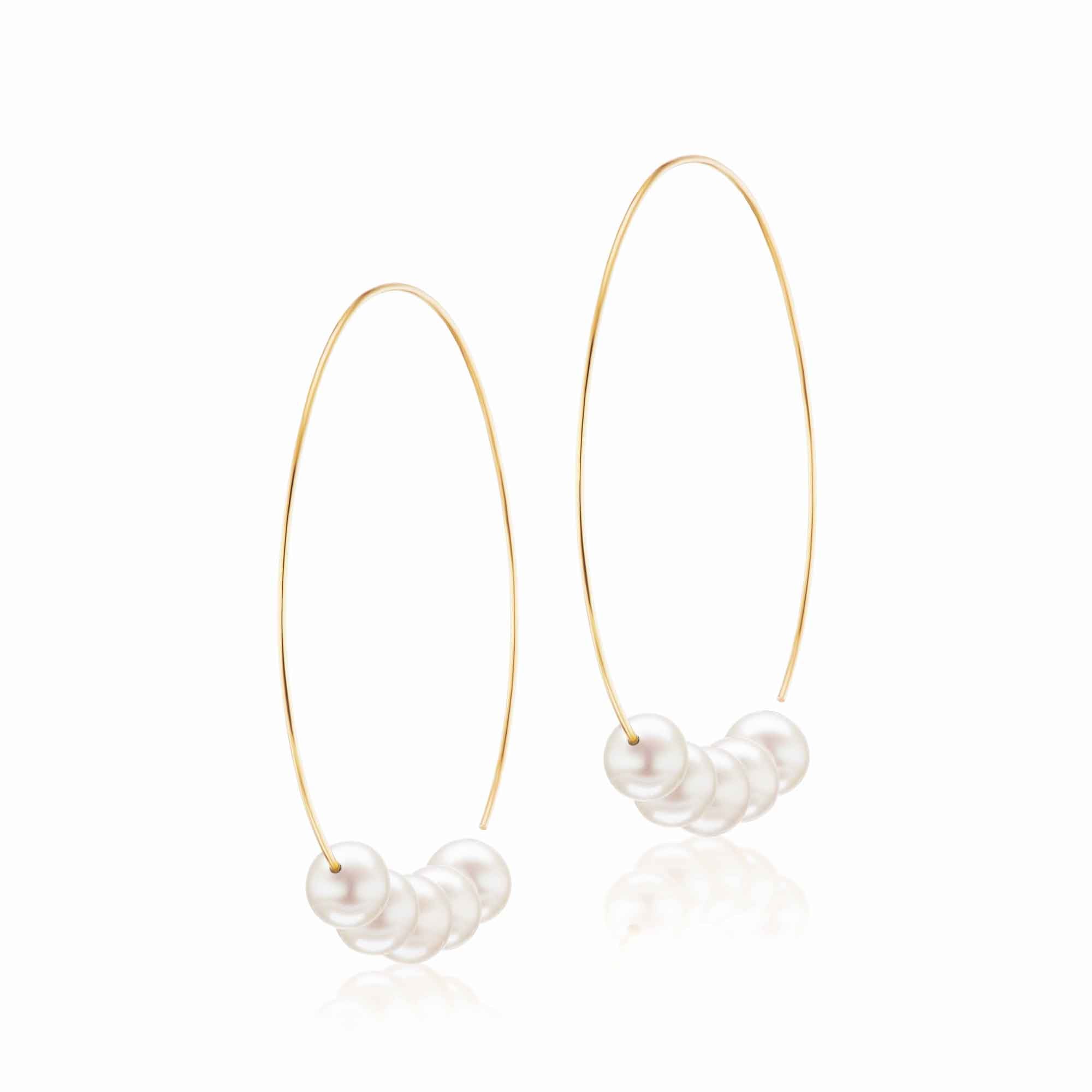 The Large Floating Pearl Hoop