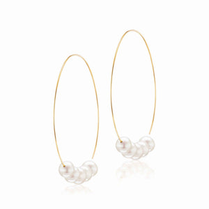 The Large Floating Pearl Hoop