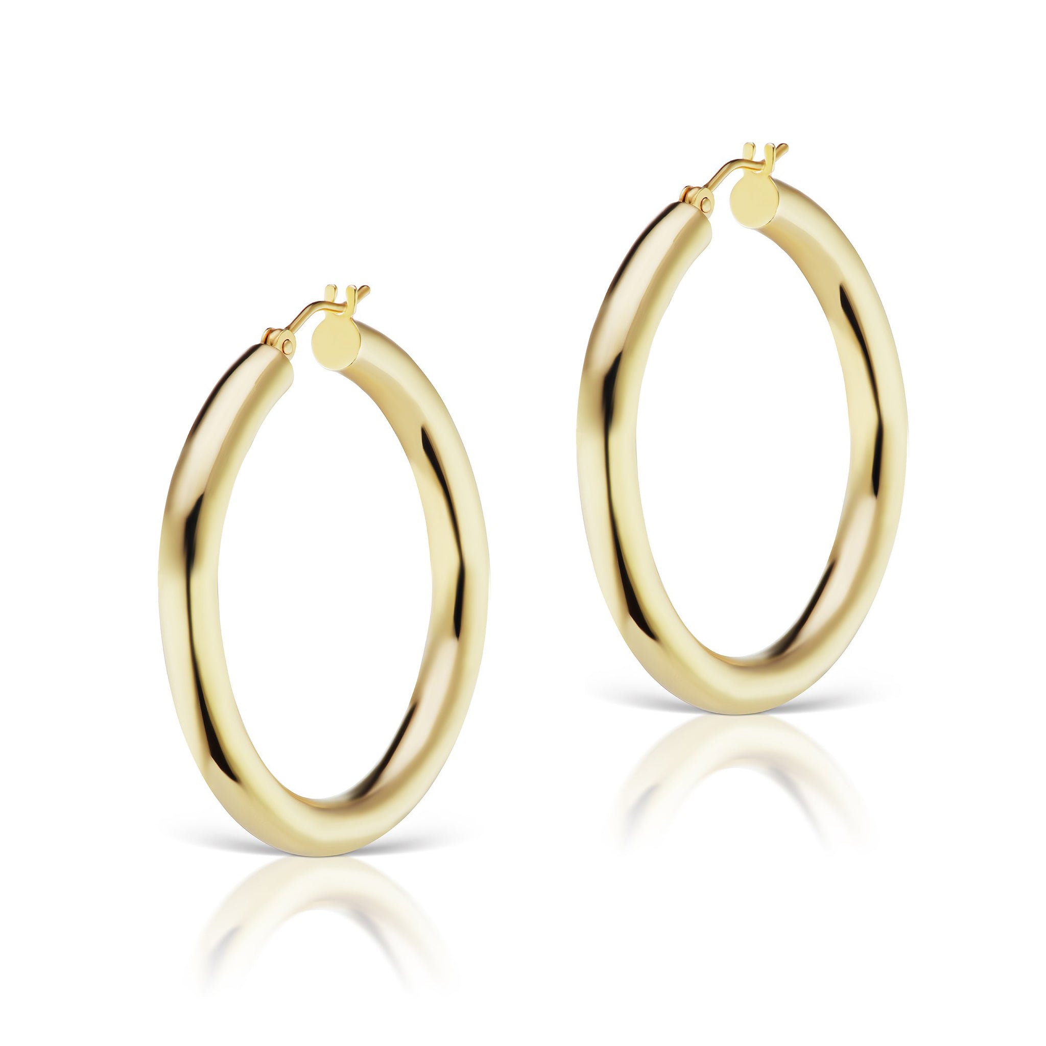 The Gold Medium Hollow Hoop
