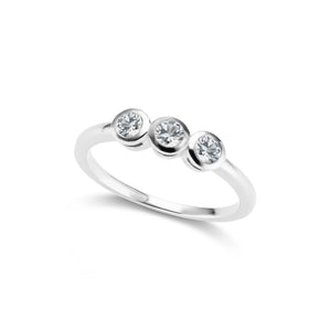 The Silver Three Diamond Confetti Ring