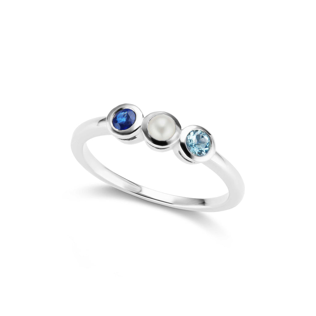 The Silver Three Stone Confetti Ring