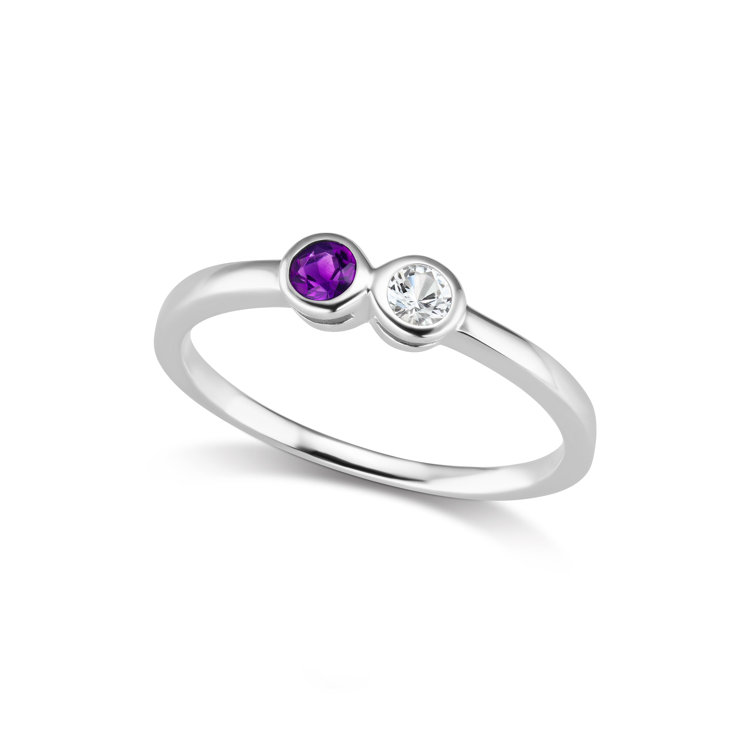 The Silver Two Stone Confetti Ring