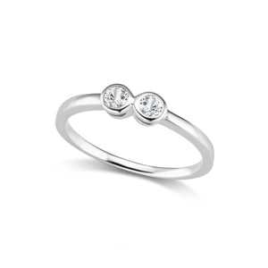 The Silver Two Diamond Confetti Ring
