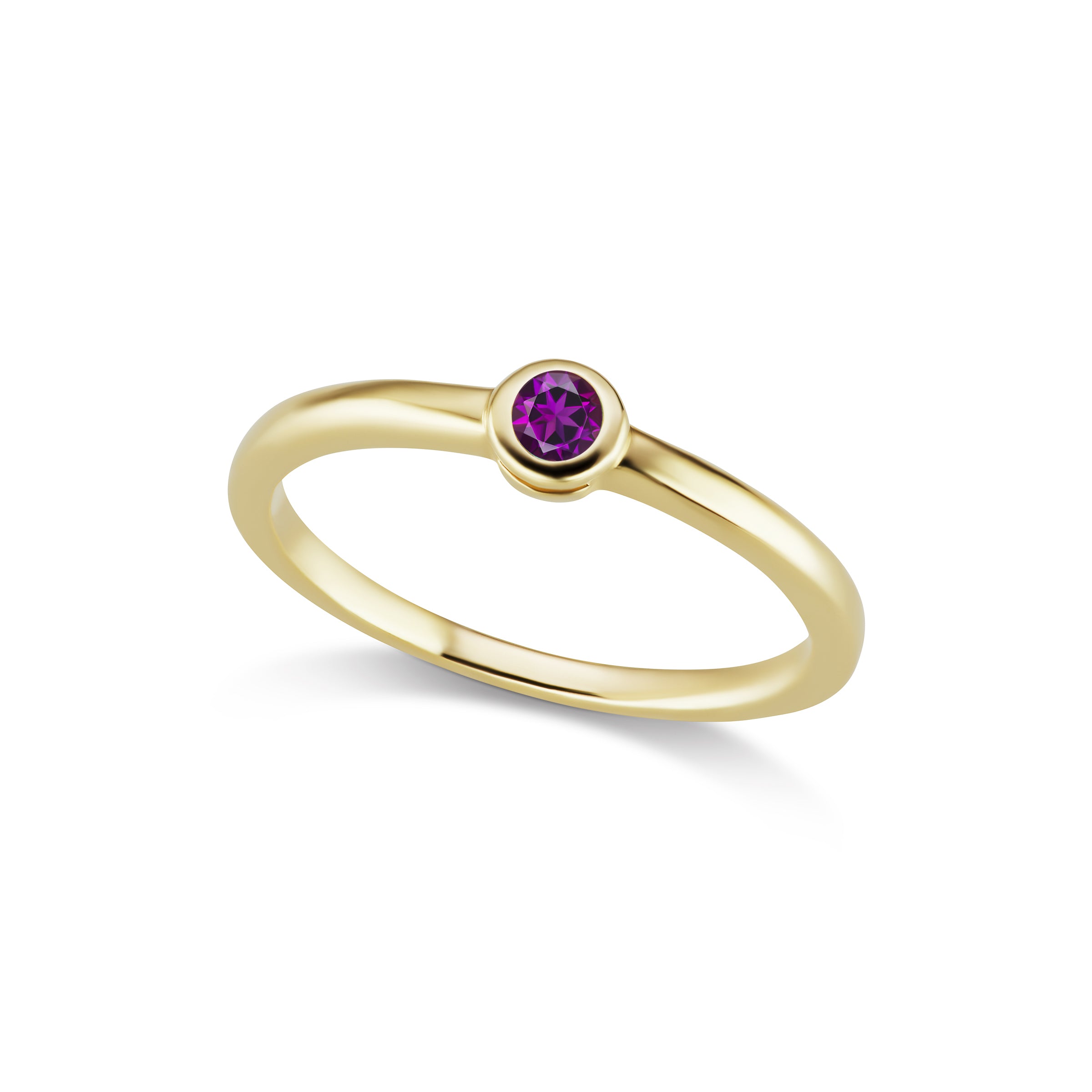 The Gold Single Stone Confetti Ring