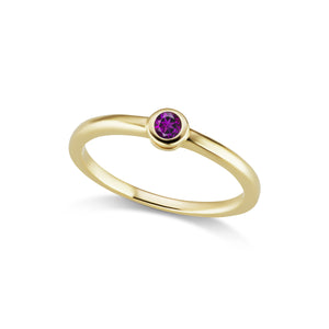 The Gold Single Stone Confetti Ring