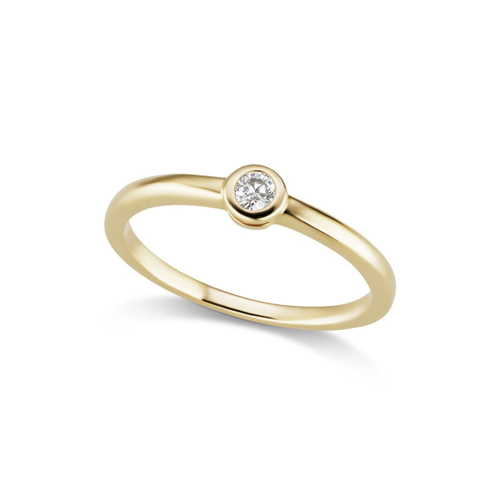 The Gold Single Diamond Confetti Ring