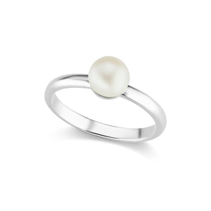The Silver Single Pearl Ring