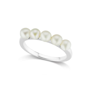 The Silver Multi Pearl Ring
