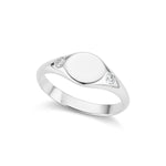 The Gold Petite Diamond Signet Ring
