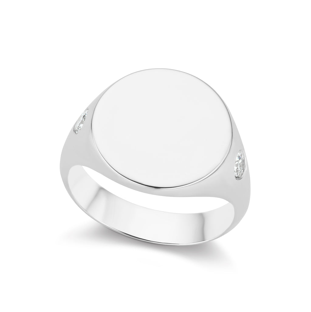 The Silver Diamond Signet Ring