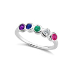 The Silver Five Stone Confetti Ring