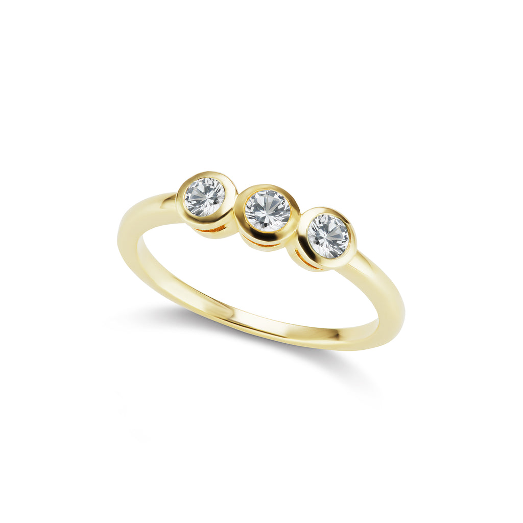The Gold Three Diamond Confetti Ring