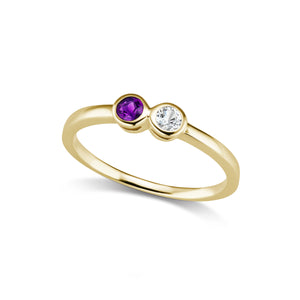 The Gold Two Stone Confetti Ring