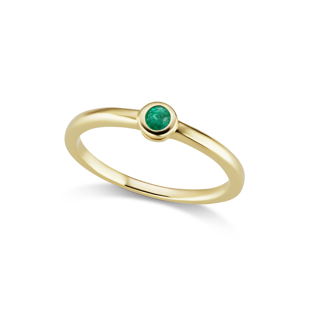 The Gold Single Stone Confetti Ring