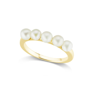 The Gold Multi Pearl Ring